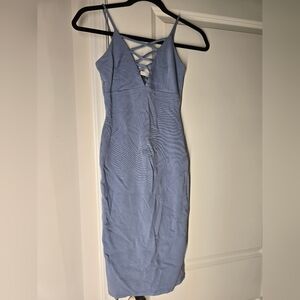 Blue Bodycon Midi Dress